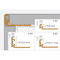 Schluter JOLLY-AKG Straight Edge Polished Copper Anodised Aluminium Tile Trim 2.5m