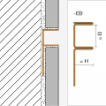 Schluter DECO-SG V4A Brushed Stainless Steel 12mm U-Shaped Joint Profile 2.5m