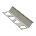 Product Schluter FINEC TRENDLINE-TSBG Textured Natural Beige Grey Aluminium Slim Angle Edge Tile Trim 2.5m