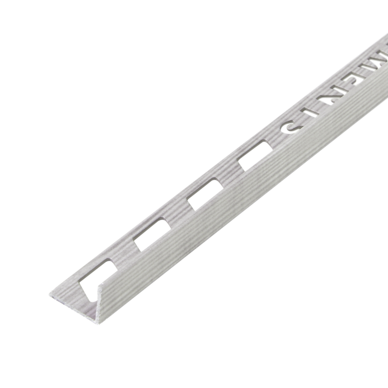 Complements 10mm Grey Oak Straight Edge Aluminium Tile Trim 2.5m