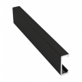 Product Genesis Matt Black Effect Aluminium Flat Line Listello 20mm x 8mm LFA 2.5m