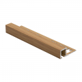 Square Edge Oak Effect Aluminium Tile Trim TDP by Genesis