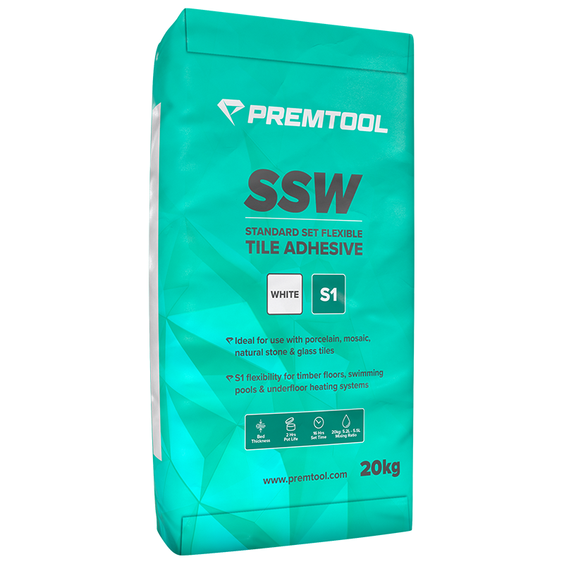 PREMTOOL SSW Standard Set S1 Flexible Tile Adhesive White 20kg