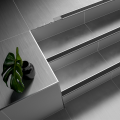 Schluter-TREP-GLK-S Retrofit Brushed Stainless Steel Narrow Stair Nosing Profile With R10 Anti-Slip Tread 2.5m