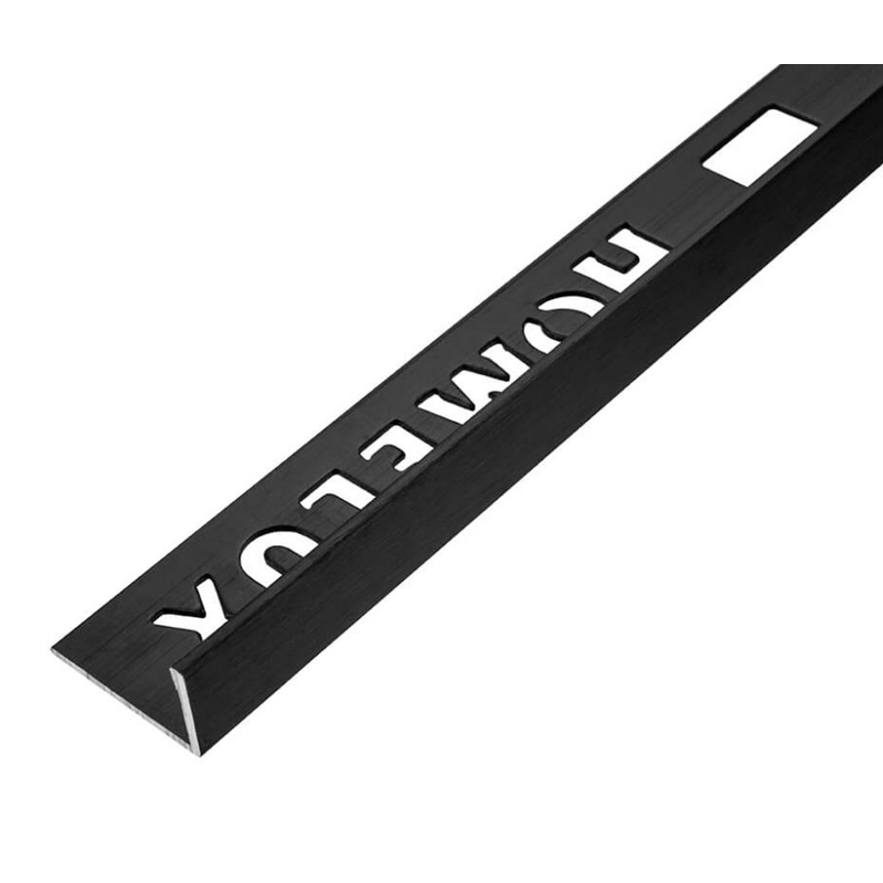 Homelux Aluminium Straight Edge Tile Trim Brushed Black 2.5m Premium